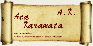 Aca Karamata vizit kartica
